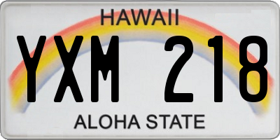 HI license plate YXM218