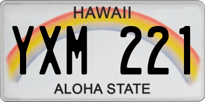 HI license plate YXM221