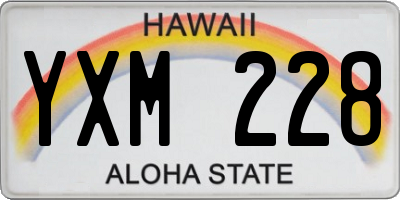 HI license plate YXM228