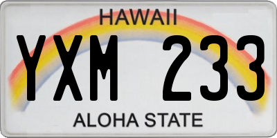HI license plate YXM233