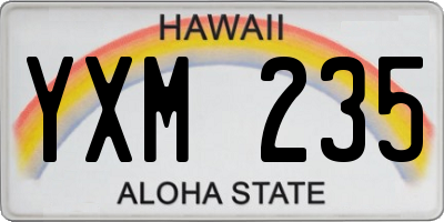 HI license plate YXM235