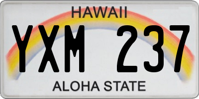 HI license plate YXM237