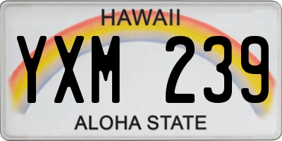 HI license plate YXM239