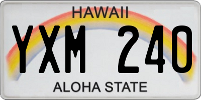 HI license plate YXM240