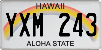 HI license plate YXM243