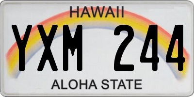 HI license plate YXM244