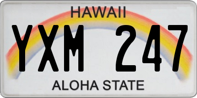 HI license plate YXM247