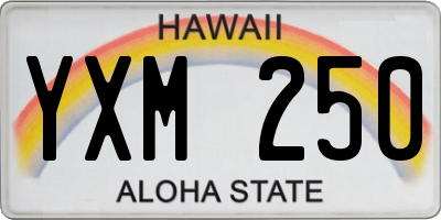 HI license plate YXM250