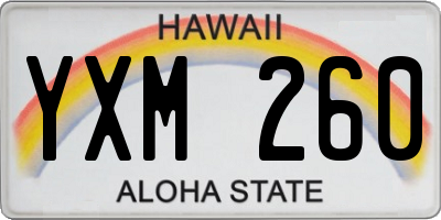 HI license plate YXM260