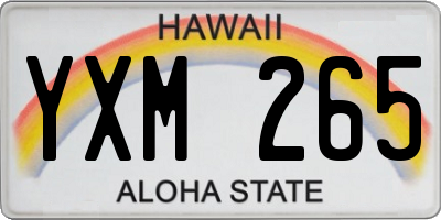 HI license plate YXM265