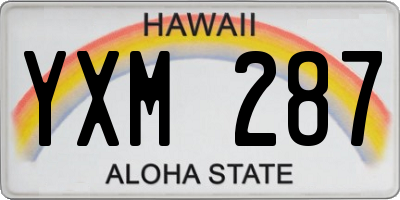 HI license plate YXM287