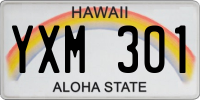 HI license plate YXM301
