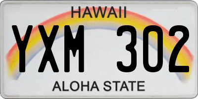 HI license plate YXM302