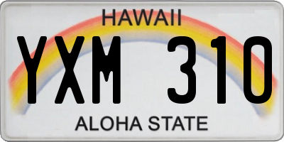 HI license plate YXM310