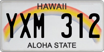HI license plate YXM312