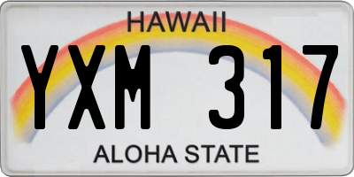 HI license plate YXM317