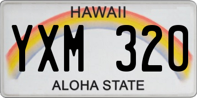 HI license plate YXM320