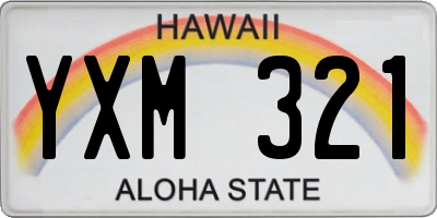 HI license plate YXM321