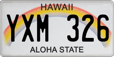 HI license plate YXM326