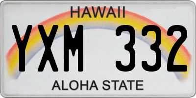 HI license plate YXM332