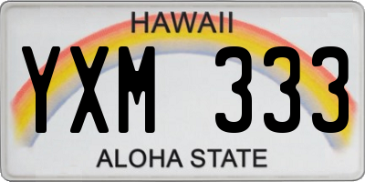 HI license plate YXM333