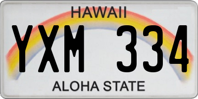 HI license plate YXM334
