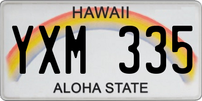HI license plate YXM335