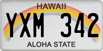 HI license plate YXM342