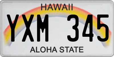 HI license plate YXM345