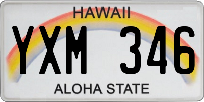 HI license plate YXM346