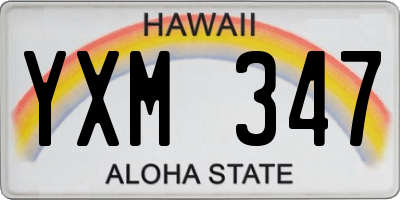 HI license plate YXM347