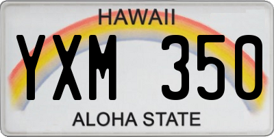 HI license plate YXM350