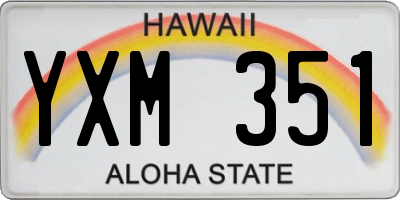 HI license plate YXM351