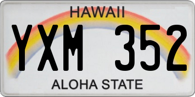 HI license plate YXM352