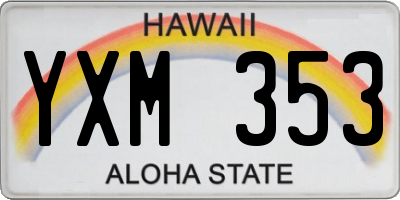 HI license plate YXM353