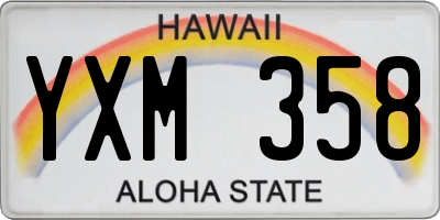 HI license plate YXM358