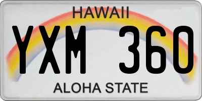 HI license plate YXM360