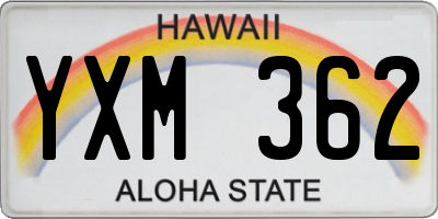 HI license plate YXM362
