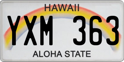 HI license plate YXM363