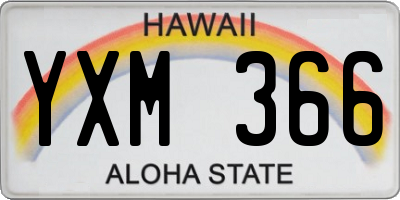 HI license plate YXM366