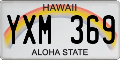 HI license plate YXM369
