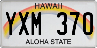 HI license plate YXM370