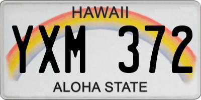 HI license plate YXM372