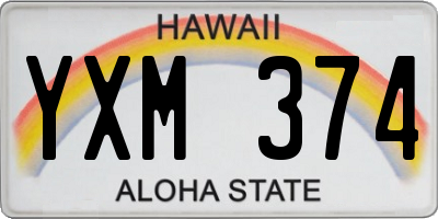 HI license plate YXM374