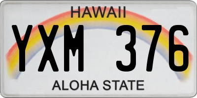 HI license plate YXM376
