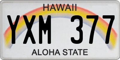 HI license plate YXM377