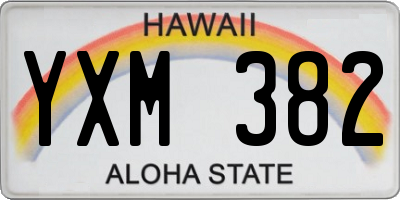 HI license plate YXM382
