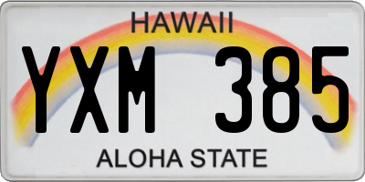 HI license plate YXM385