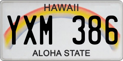 HI license plate YXM386