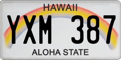 HI license plate YXM387